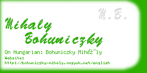 mihaly bohuniczky business card